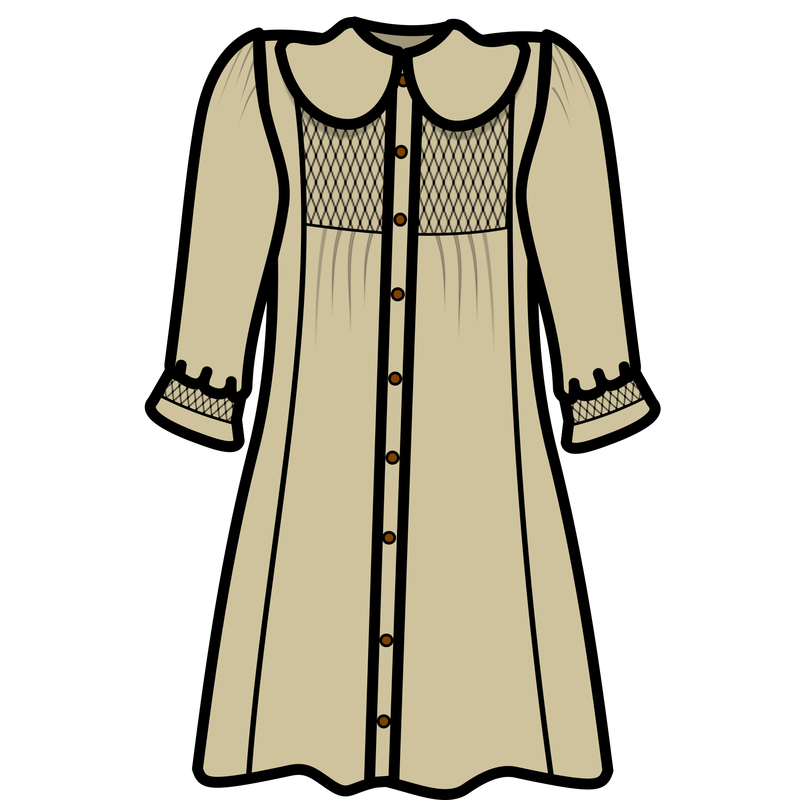 a light brown frilly smock dress